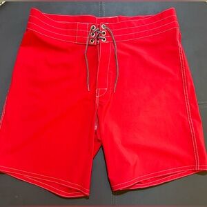 Birdwell Beach Britches Men’s Board Shorts Red/White Stitching Size 34 NWOT